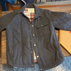 Men's Charcoal Flannel Shirt Jacket